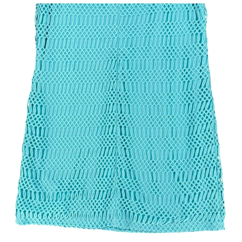 Lauren Ralph Lauren Crochet Lace Sheath Dress 18W Aqua Blue Boat Neck Wedding - Picture 10 of 13